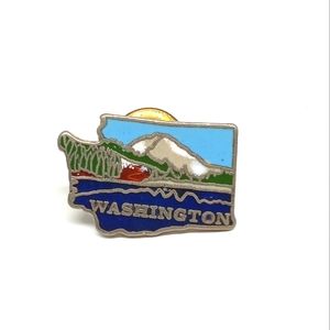 Vintage Lapel Pin State Of Washington Souvenir Signed Mafco
